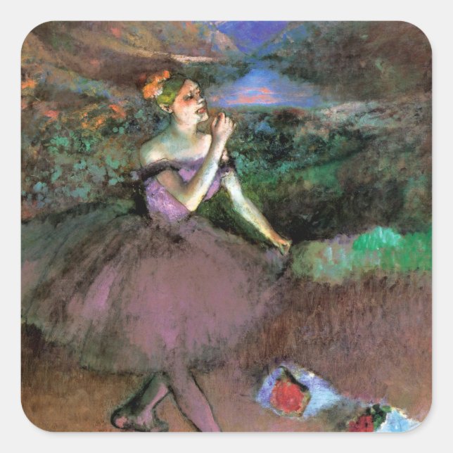 Adesivo Quadrado Dancer com Buquês de Degas (Frente)