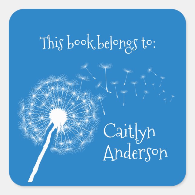 Adesivo Quadrado Dandelion Bookplate Sticker (Frente)