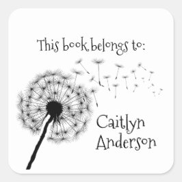 Adesivo Quadrado Dandelion Bookplate Sticker