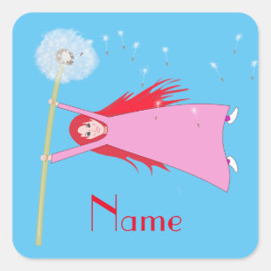 Adesivo Quadrado Dandelion Girl Thunder_Cove de cabelos vermelhos
