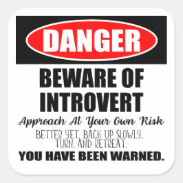 Adesivo Quadrado Danger Beware do Sinal de Introdução