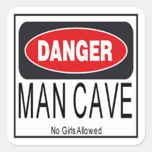 Adesivo Quadrado Danger ManCave Square Sticker