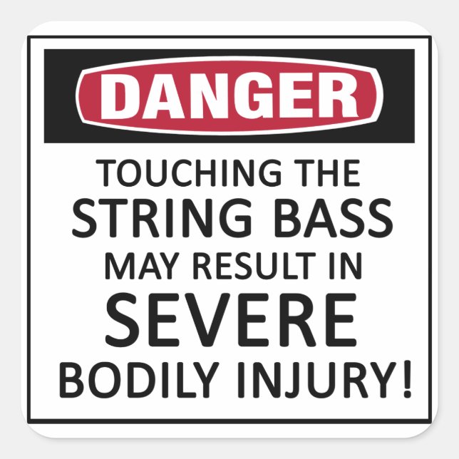 Adesivo Quadrado Danger String Bass (Frente)