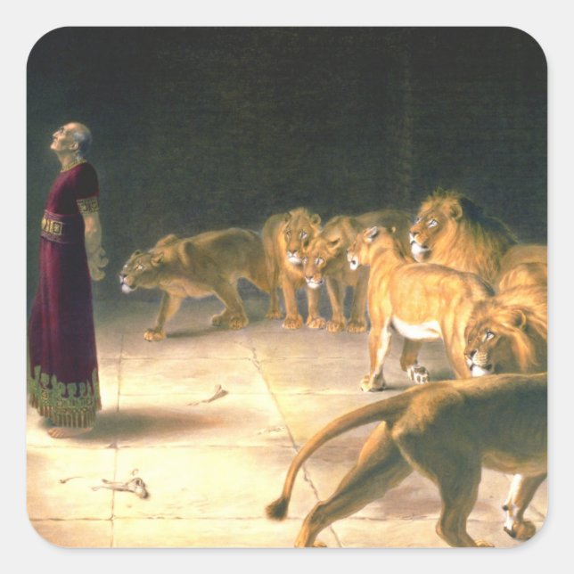 Adesivo Quadrado Daniel Answer To King In Lions Den Briton Riviere (Frente)