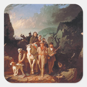 Adesivo Quadrado Daniel Boone escoltando colonos 