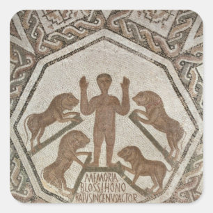 Adesivo Quadrado Daniel no antro dos leões