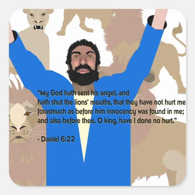Adesivo Quadrado Daniel no Lions Den I Stickers (Frente)