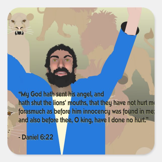 Adesivo Quadrado Daniel no Lions Den I Stickers (Frente)