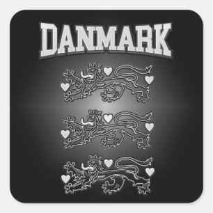 Adesivo Quadrado Danmark Casaco of Arms