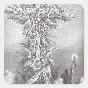 Adesivo Quadrado Dante & Beatrice Behold Visão do Cristo na Cross