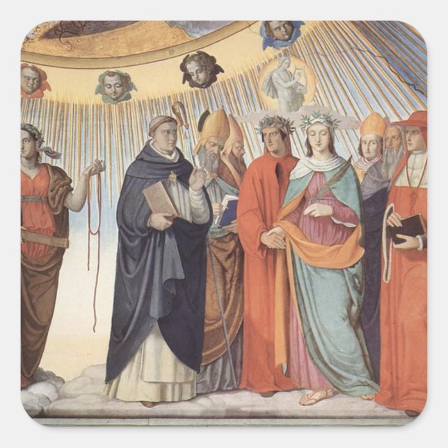 Adesivo Quadrado Dante e os Santos do Sol - Paradiso (Frente)