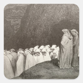 Adesivo Quadrado Dante e Virgil - Vinheta Hipocrito