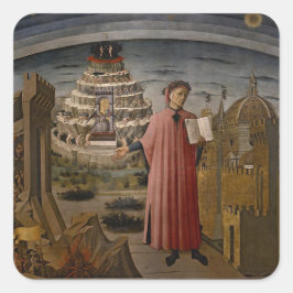 Adesivo Quadrado Dante em frente ao Monte Purgatório