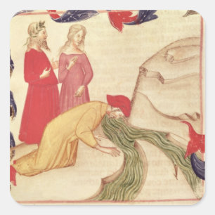 Adesivo Quadrado Dante purificando-se antes de entrar