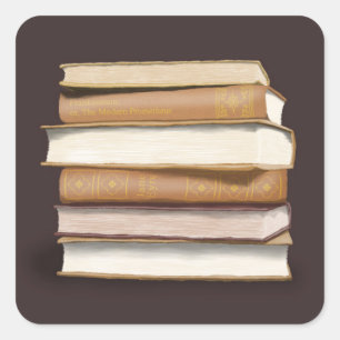 Adesivo Quadrado Dark Academia Antique Books