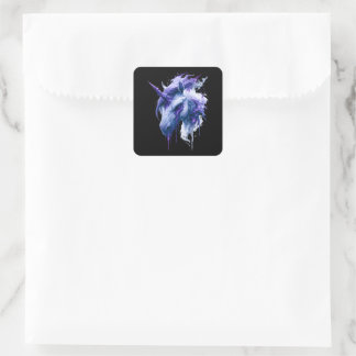Adesivo Quadrado Dark Fantasy Galaxy Unicorn Sticker