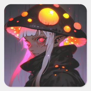 Adesivo Quadrado Dark Fantasy Moshroom Elf AnimGirl