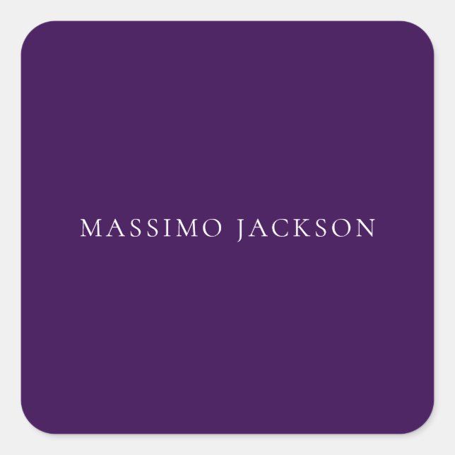 Adesivo Quadrado Dark Purple Minimalist Plain Modern  (Frente)