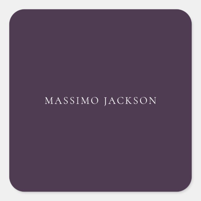 Adesivo Quadrado Dark Purple Minimalist Plain Modern  (Frente)