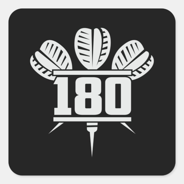 Adesivo Quadrado Darts 180 Dart Dartboard Bullseye Arrow Engraçado  (Frente)