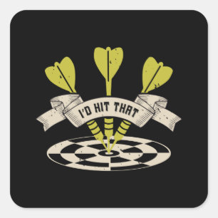 Adesivo Quadrado Darts - Eu Acertaria Aquele Touro