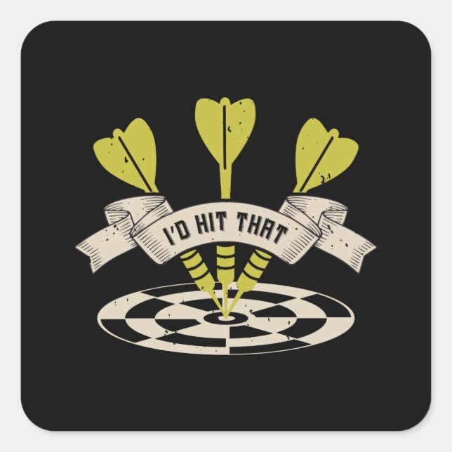 Adesivo Quadrado Darts, eu atingiria o Bullseye (Frente)