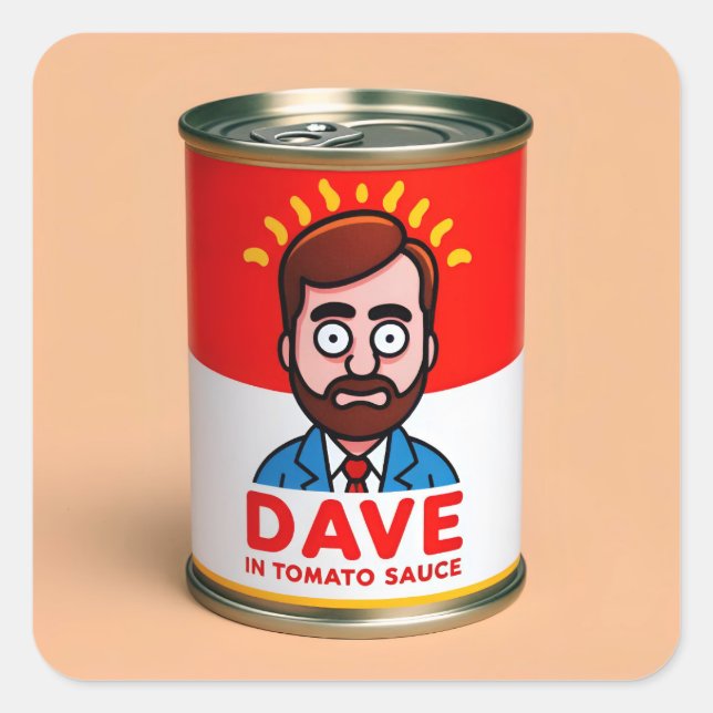 Adesivo Quadrado Dave in tomato sauce (Frente)