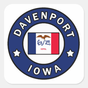 Adesivo Quadrado Davenport Iowa