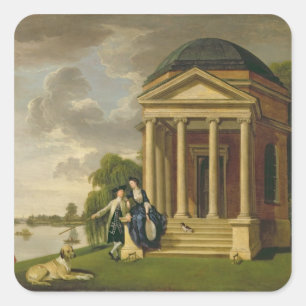 Adesivo Quadrado David Garrick (1717-79) e sua esposa por seu