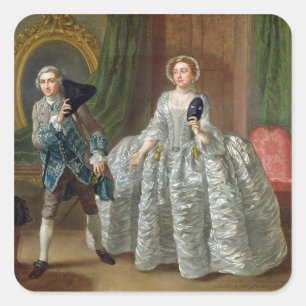 Adesivo Quadrado David Garrick e Sra. Pritchard 'no suspeito