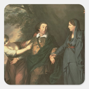 Adesivo Quadrado David Garrick entre os musas da tragédia