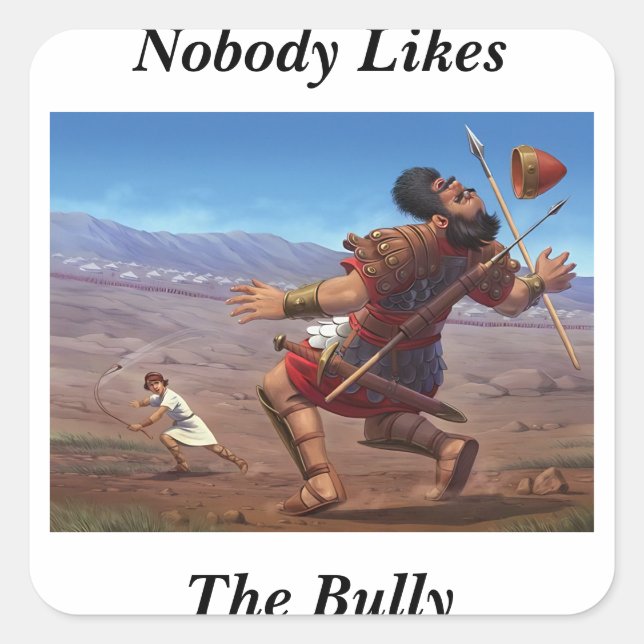 Adesivo Quadrado David vs. Golias (Frente)