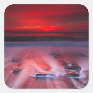 Adesivo Quadrado Dawn Sobre O Mar Tempestade