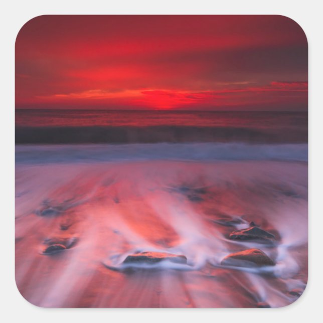 Adesivo Quadrado Dawn Sobre O Mar Tempestade (Frente)