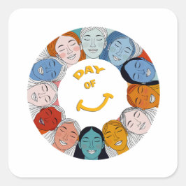 Adesivo Quadrado Day of Happiness 