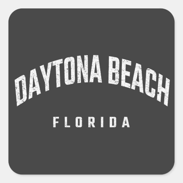Adesivo Quadrado Daytona Beach FL (Frente)