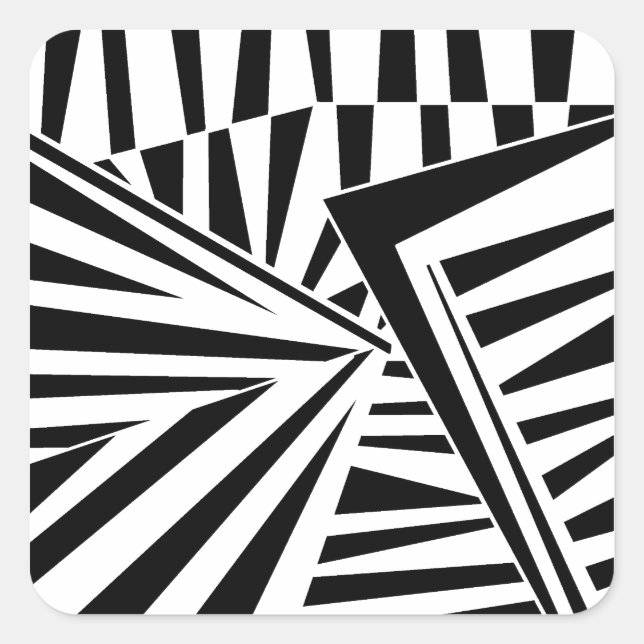 Adesivo Quadrado dazzle camouflage(black) (Frente)