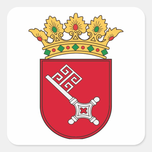 Adesivo Quadrado De brasões de Bremen (Frente)