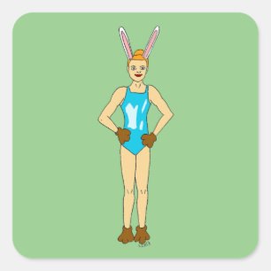 adesivo quadrado de bunnygirl