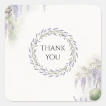 Adesivo Quadrado de Casamento com Wisteria do Chat