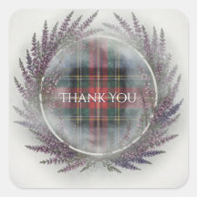 Adesivo Quadrado de Casamento MacAulay Tartan Heat