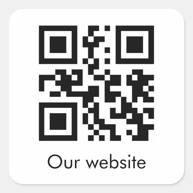 Adesivo quadrado de código QR personalizado (Frente)