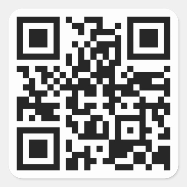 Adesivo quadrado de código QR personalizável (Frente)