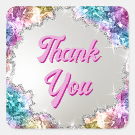 Adesivo quadrado de cristais iridescentes