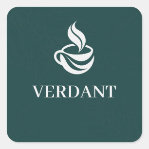 Adesivo Quadrado de Embalagem de Café com Logotipo