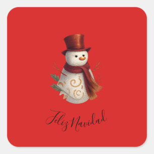 Adesivo Quadrado de Feliz Natal - Feliz Navidad