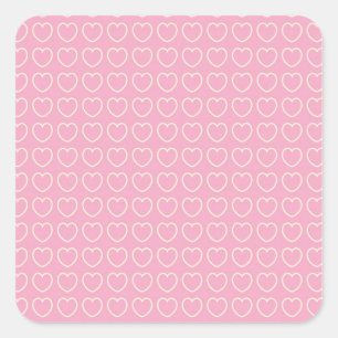 Adesivo Quadrado de Fundo do Coração Rosa