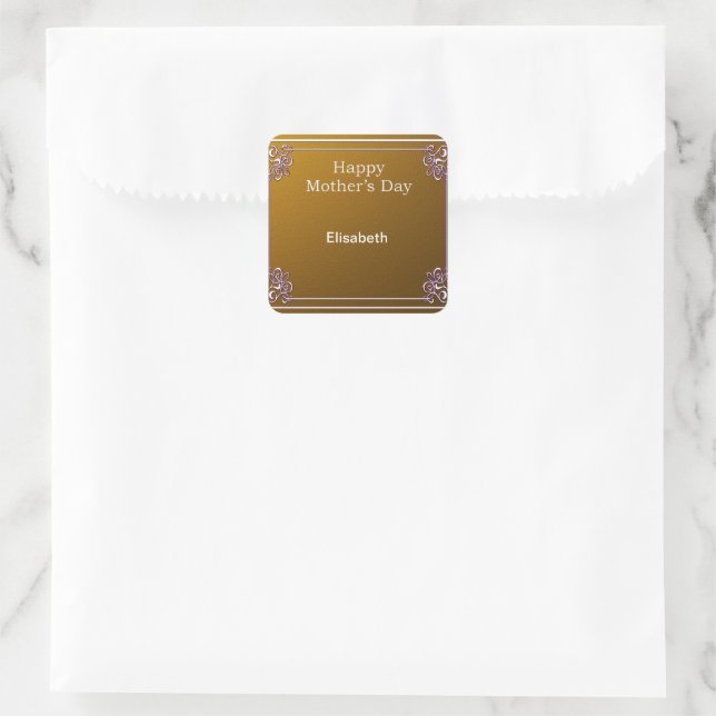 adesivo quadrado de fundo dourado (Bolsa)