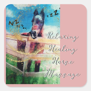adesivo quadrado de massagem de cavalo relaxante