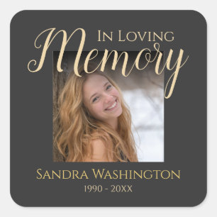 Adesivo Quadrado de Memorial de Foto Personalizado